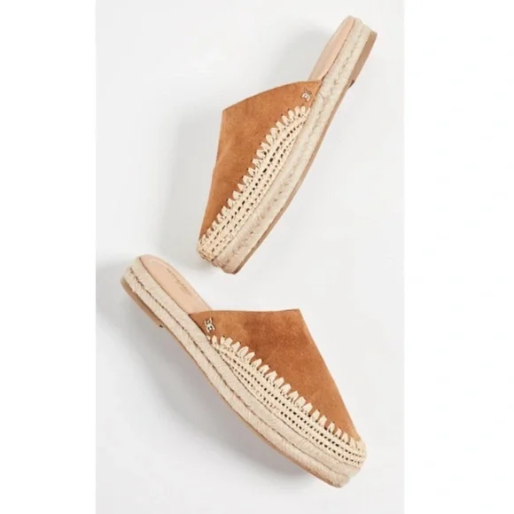 Sam Edelman Austin Suede Tan Espadrille Mules Size 8.5 - Picture 2 of 8